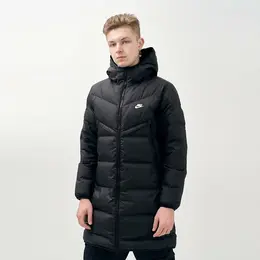 NIKE: Чёрный пуховик  Windrunner