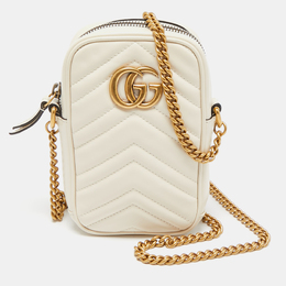 Gucci: Белая сумка  GG Marmont