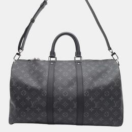 Louis Vuitton: Чёрная сумка  Keepall