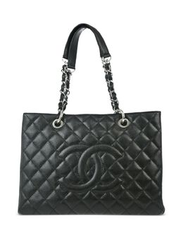 CHANEL Pre-Owned: Чёрная сумка-шоппер 