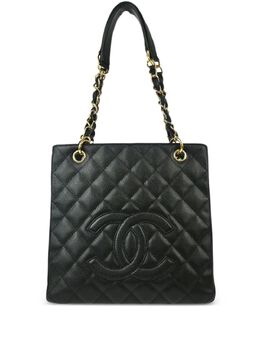 CHANEL Pre-Owned: Чёрная сумка-шоппер 