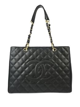 CHANEL Pre-Owned: Чёрная сумка-шоппер 