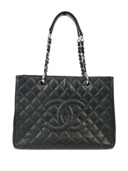 CHANEL Pre-Owned: Чёрная сумка-шоппер 