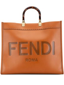 Fendi Pre-Owned: Коричневая сумка-шоппер 