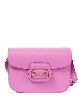 Gucci: Розовая сумка  Horsebit 1955