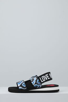 Love Moschino: Чёрные сандалии 