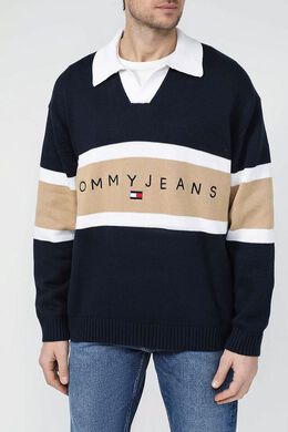 Tommy Jeans: Синее поло 