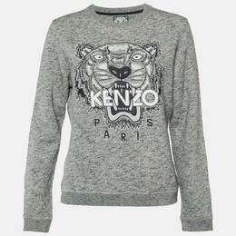 Kenzo: Меланжевый свитшот  Tiger