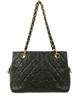 CHANEL Pre-Owned: Чёрная сумка-шоппер 