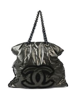 CHANEL Pre-Owned: Чёрная сумка-шоппер 