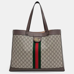 Gucci: Бежевая сумка-шоппер  Ophidia GG