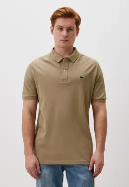 Lacoste: Поло цвета хаки 