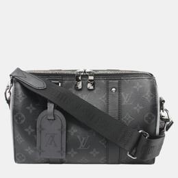 Louis Vuitton: Чёрная сумка  Keepall