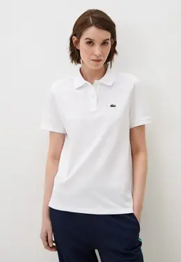 Lacoste: Белое поло 