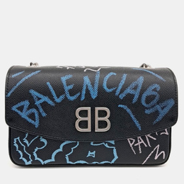 Balenciaga: Чёрная сумка  BB