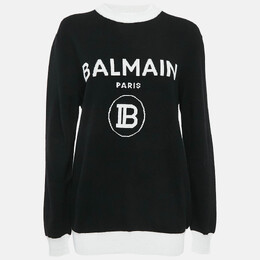 Balmain: Чёрный свитер 