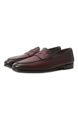 Santoni: Бордовые туфли 