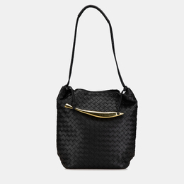 Bottega Veneta: Чёрная сумка  Intrecciato