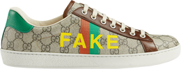 Gucci: Коричневые кроссовки  Fake Not