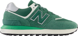 New Balance: Зелёные кроссовки  574