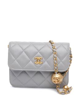 CHANEL Pre-Owned: Серый клатч 