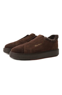 Santoni: Коричневые мокасины 