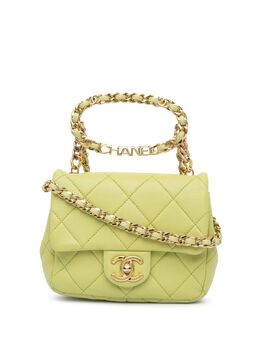 CHANEL Pre-Owned: Зелёная сумка через плечо 