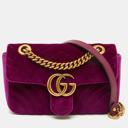 Gucci: Фиолетовая сумка  GG Marmont