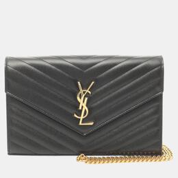 Saint Laurent Paris: Чёрная сумка  Monogram