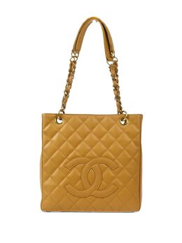 CHANEL Pre-Owned: Бежевая сумка-шоппер 