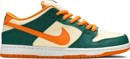 Nike: Зелёные кроссовки  Dunk Low Pro SB