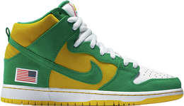 Nike: Зелёные кроссовки  Dunk High Pro SB