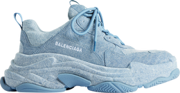 Balenciaga: Голубые кроссовки  Triple S