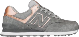 New Balance: Серебристые кроссовки  574