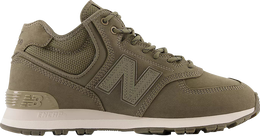 New Balance: Зелёные кроссовки  574