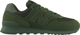 New Balance: Зелёные кроссовки  574