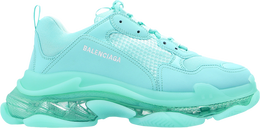 Balenciaga: Зелёные кроссовки  Triple S