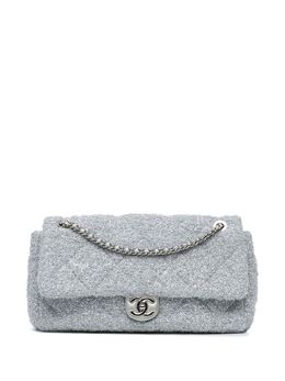 CHANEL Pre-Owned: Серебристая сумка через плечо 