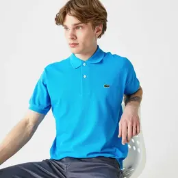 LACOSTE: Голубое поло 