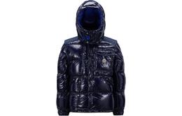 Moncler: Синий пуховик 