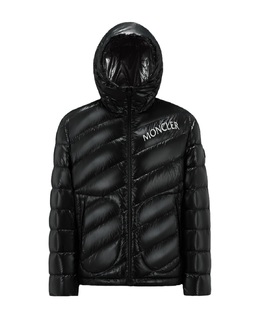 Moncler: Чёрный пуховик 