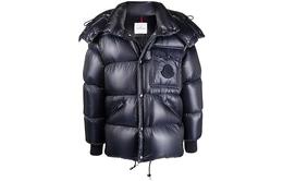 Moncler: Синий пуховик 