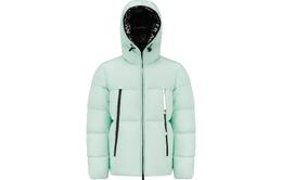 Moncler: Зелёный пуховик 