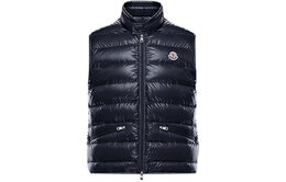 Moncler: Синий пуховик 