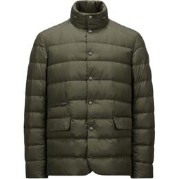 Moncler: Зелёный пуховик 