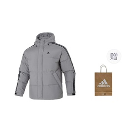 Adidas: Серый пуховик 