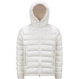 Moncler: Белый пуховик 