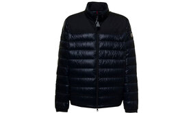 Moncler: Синий пуховик 