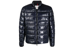 Moncler: Синий пуховик 