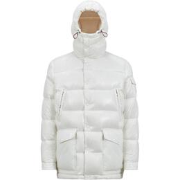 Moncler: Белый пуховик 